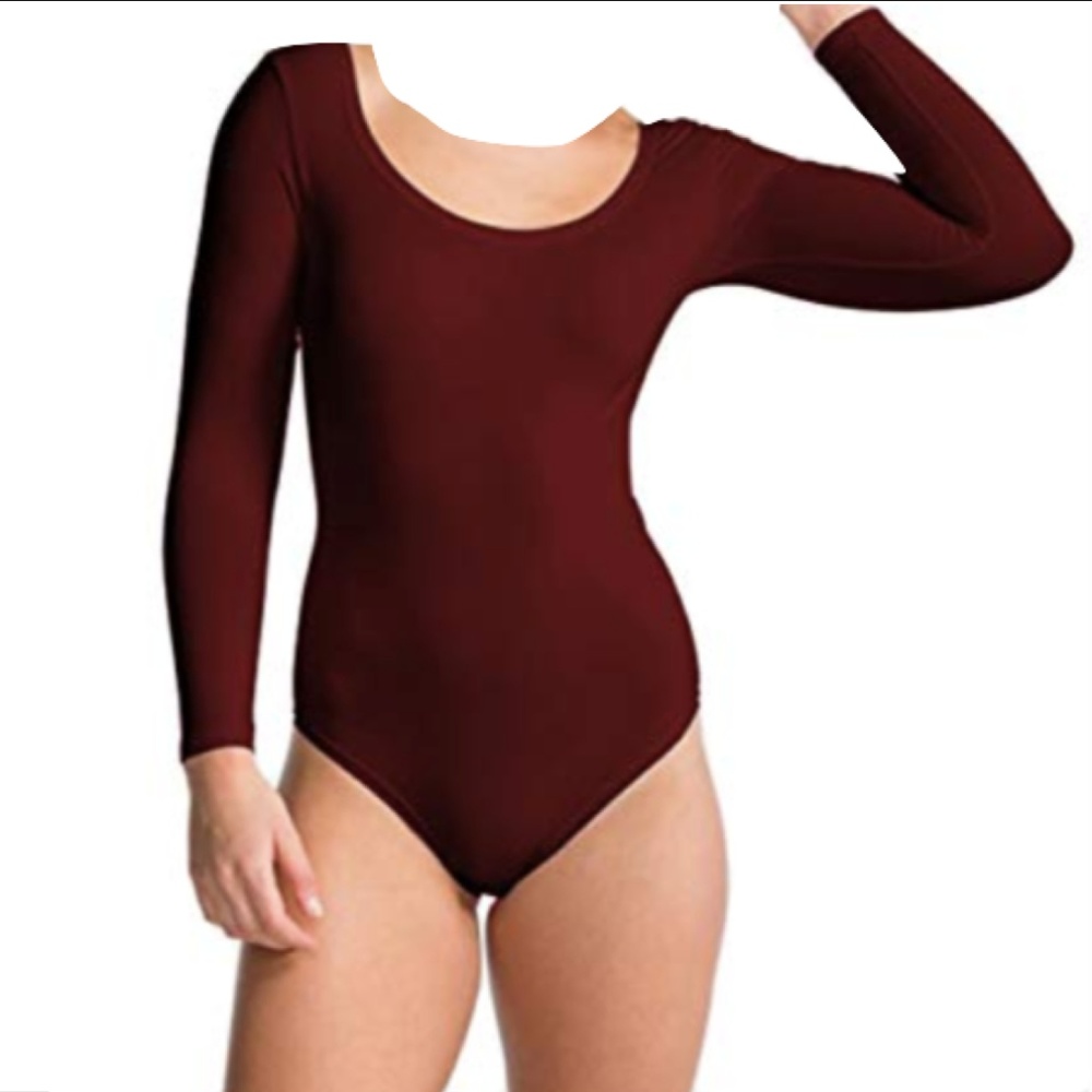 NEW - Spanx Long Sleeve Bodysuit XL Rich Garnet